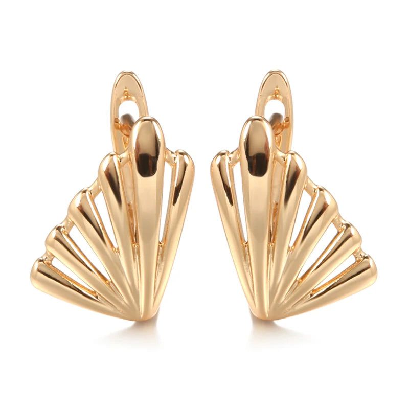 Trendy Geometric Rose Gold Dangle Earrings - High-Quality Fashion Jewelry