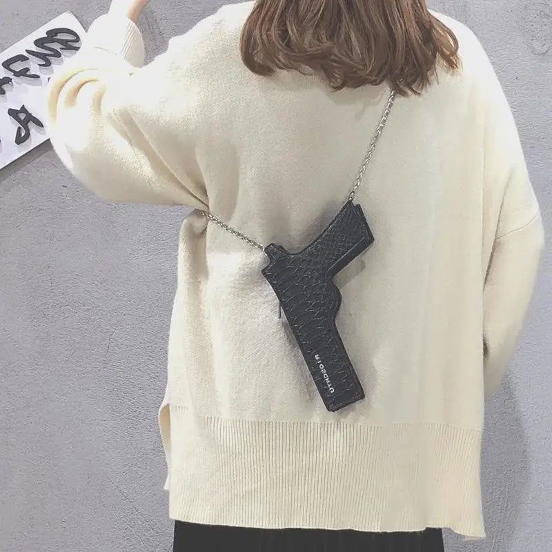 Trendy Gun-Shaped Women’s Crossbody Bag - Chic PU Leather Messenger Purse