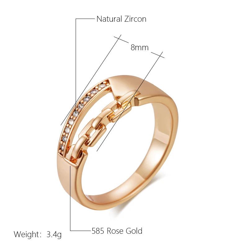 Trendy Rose Gold Cross Cocktail Ring with Sparkling Natural Zircon