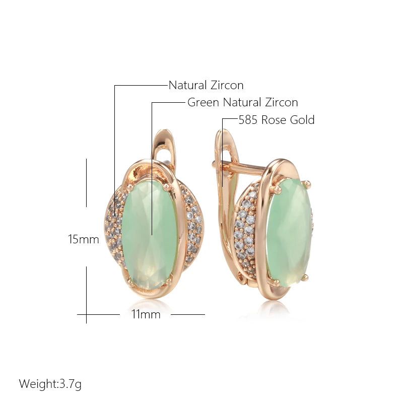 Trendy Rose Gold Emerald Cut Zircon Drop Earrings - Crystal Jewelry Accessory