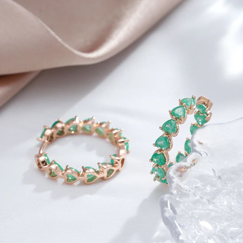 Trendy Rose Gold Emerald Cut Zircon Hoop Earrings for Special Occasions