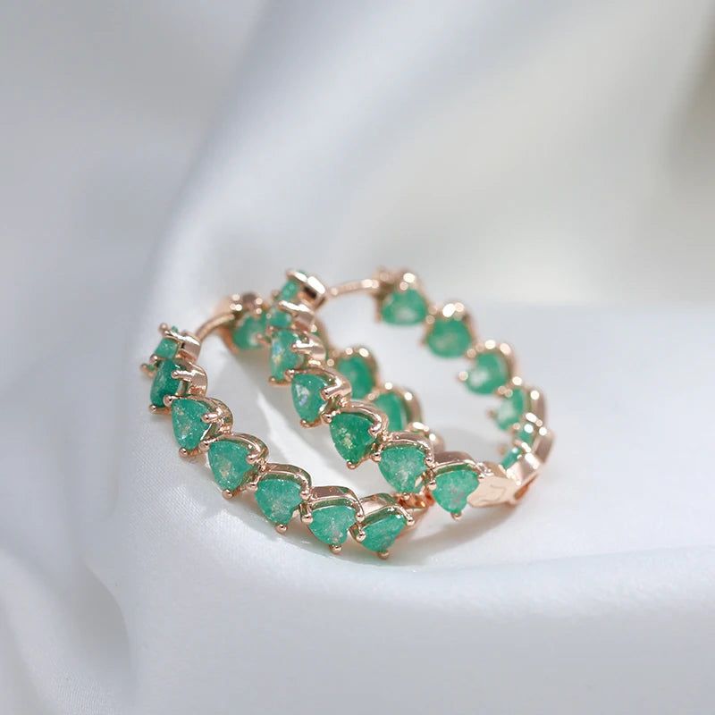 Trendy Rose Gold Emerald Cut Zircon Hoop Earrings for Special Occasions