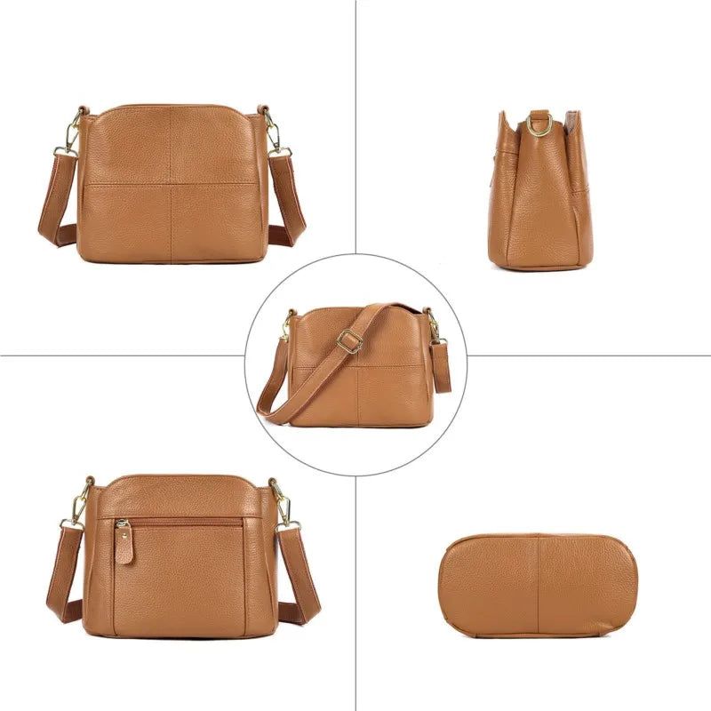 Versatile Soft Cowhide Crossbody & Shoulder Bag for Women in Genuine Leather