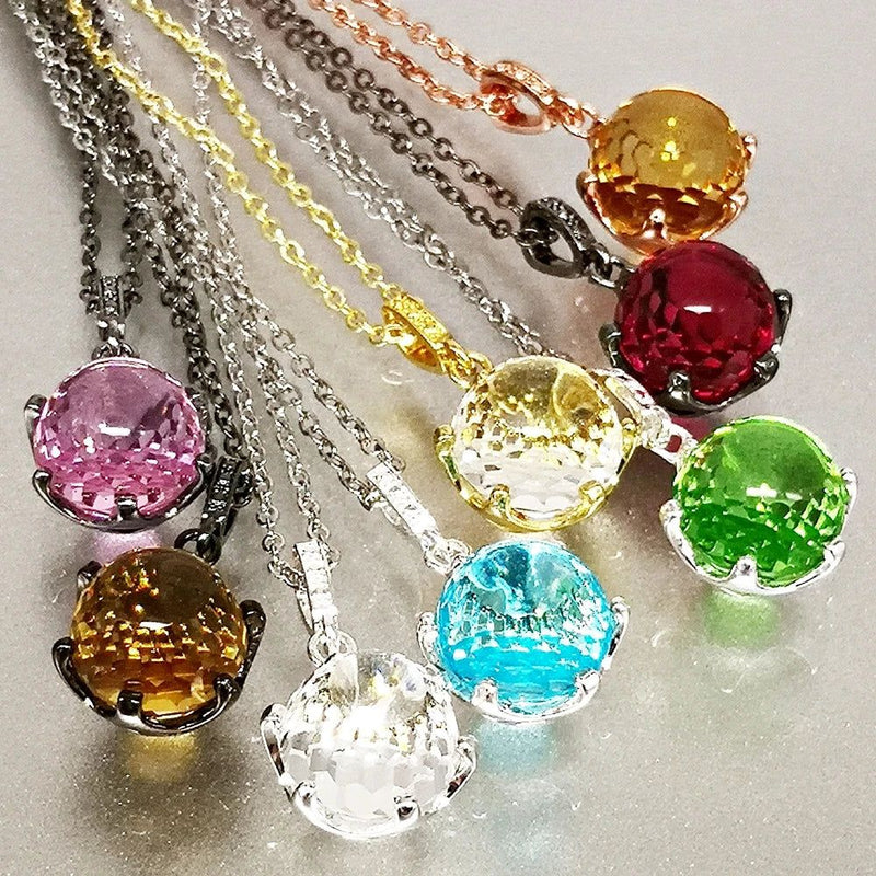 Vibrant Zircon Special Shape Pendant Necklace in 8 Stunning Colors