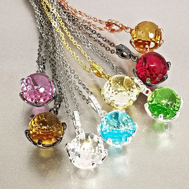 Vibrant Zircon Special Shape Pendant Necklace in 8 Stunning Colors