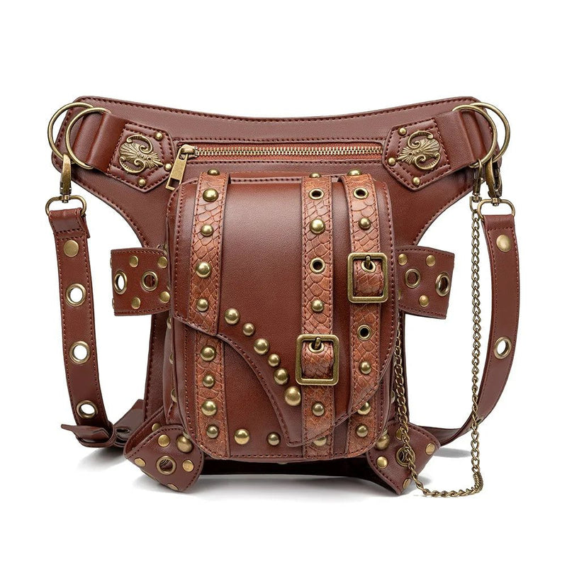 Victorian-Inspired Steampunk Thigh Bags for Men and Women - Unique Waistpack for Motorcycle and Hip Hop Culture