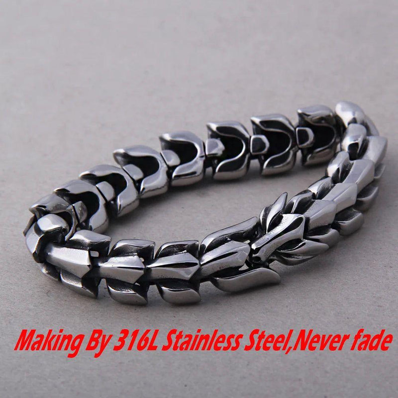 Viking Ouroboros Men's Vintage Punk Stainless Steel Bracelet - Hip-Hop Street Culture Fashion Jewelry