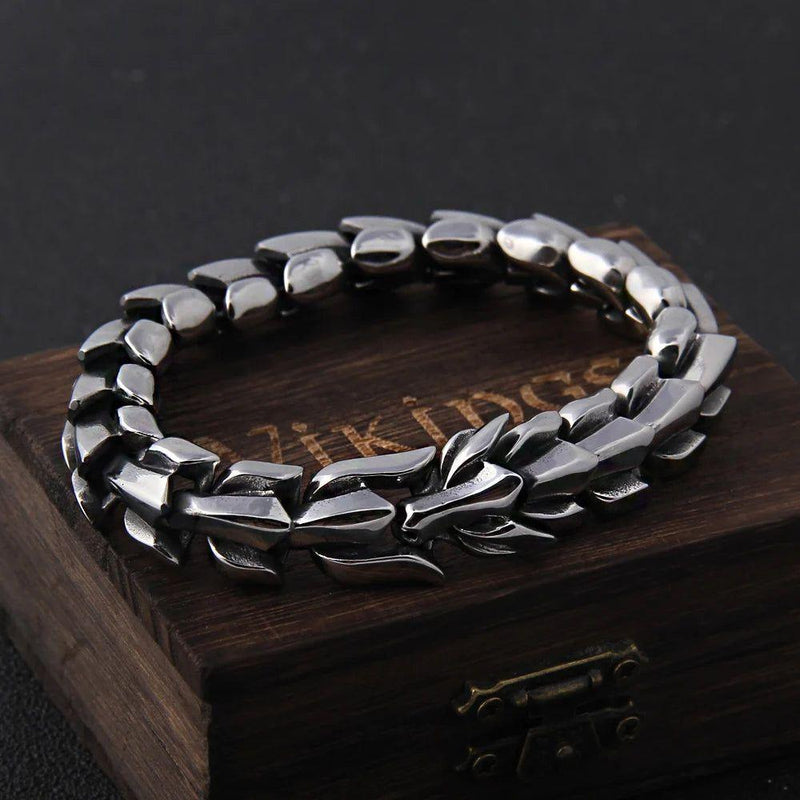 Viking Ouroboros Men's Vintage Punk Stainless Steel Bracelet - Hip-Hop Street Culture Fashion Jewelry