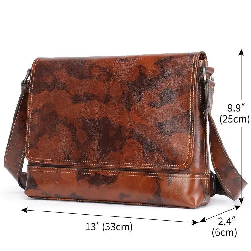 Vintage Genuine Leather Men’s Messenger Bag - Soft Cowhide Shoulder & Crossbody Satchel