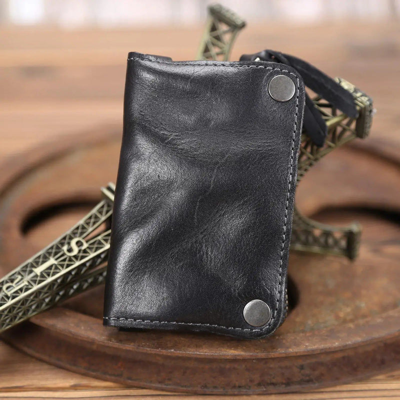 Vintage Genuine Leather Unisex Key Organizer - First Layer Cowhide Key Holder Wallet