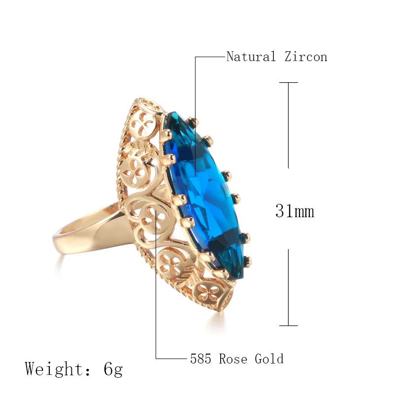 Vintage-Inspired 585 Rose Gold Hollow Ring with Green Natural Zircon