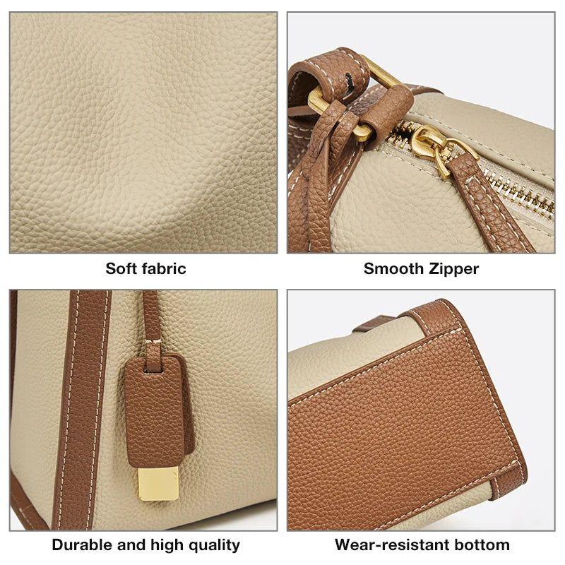 Vintage-Inspired Foxer Women's Soft Leather Crossbody Shoulder Bag with Wide Strap