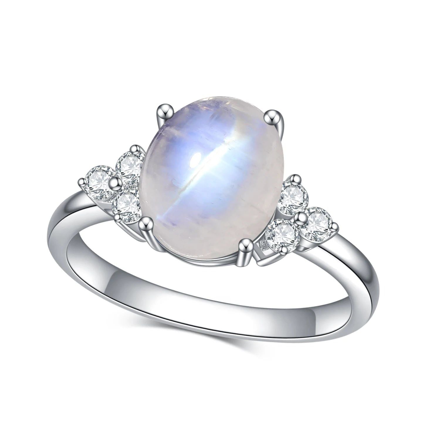 Vintage Milky Blue Moonstone Art Deco Milgrain Ring