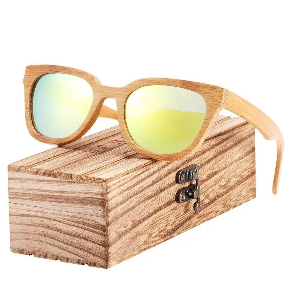 Bamboo Frame Polarized Sunglasses for Men with UV400 Protection - Lucid Fantasy 