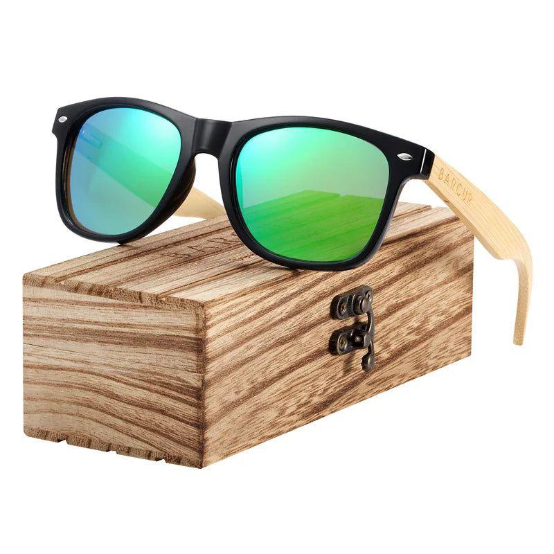 Bamboo-Inspired Polarized Sunglasses with Spring Hinges and UV400 Protection for Men - Lucid Fantasy 