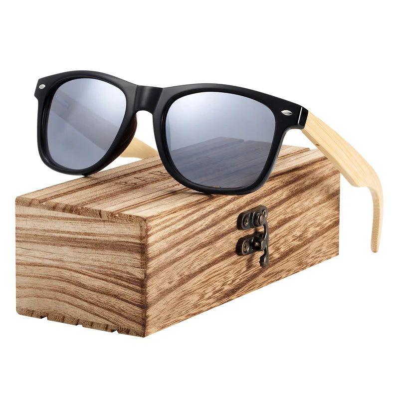 Bamboo-Inspired Polarized Sunglasses with Spring Hinges and UV400 Protection for Men - Lucid Fantasy 