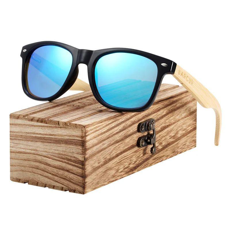 Bamboo-Inspired Polarized Sunglasses with Spring Hinges and UV400 Protection for Men - Lucid Fantasy 