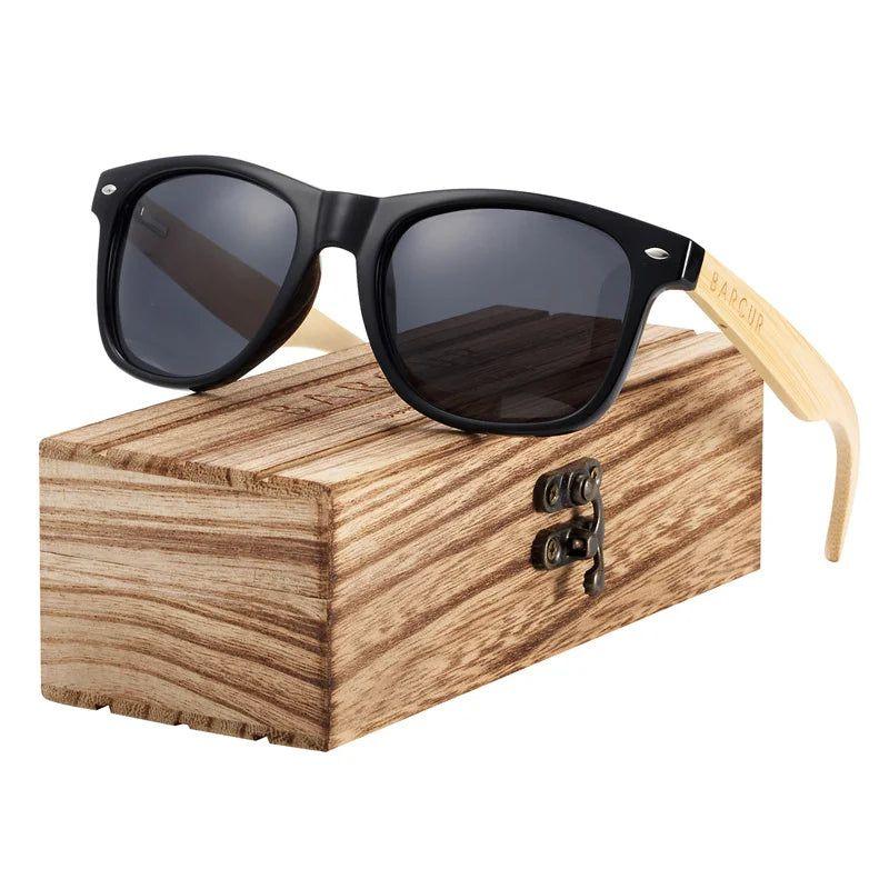 Bamboo-Inspired Polarized Sunglasses with Spring Hinges and UV400 Protection for Men - Lucid Fantasy 