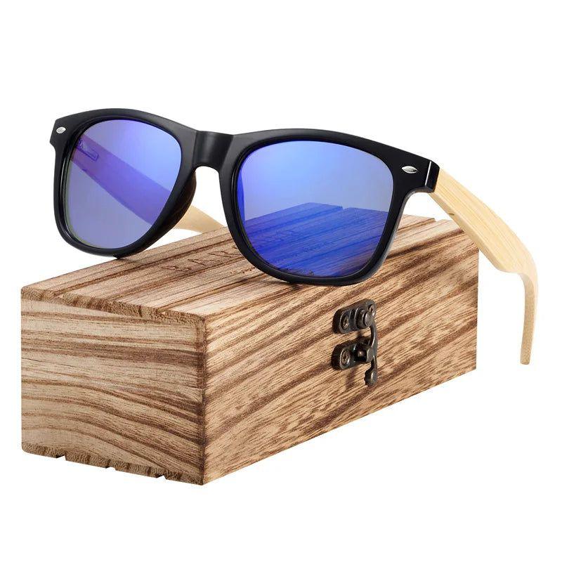 Bamboo-Inspired Polarized Sunglasses with Spring Hinges and UV400 Protection for Men - Lucid Fantasy 