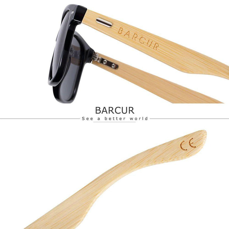 Bamboo-Inspired Polarized Sunglasses with Spring Hinges and UV400 Protection for Men - Lucid Fantasy 