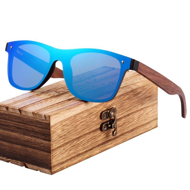 Bamboo Style UV400 Men's Sunglasses with Wood Look Temples - Lucid Fantasy 