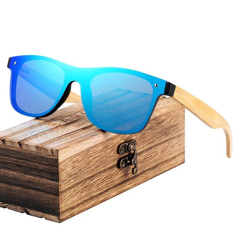 Bamboo Style UV400 Men's Sunglasses with Wood Look Temples - Lucid Fantasy 