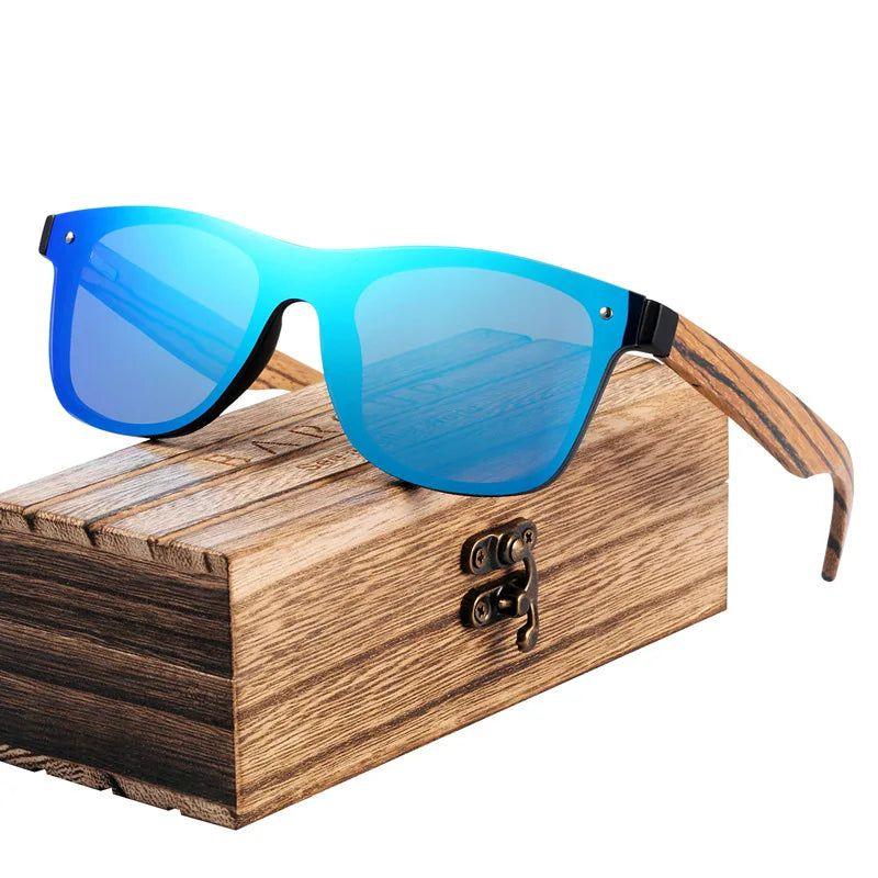 Bamboo Style UV400 Men's Sunglasses with Wood Look Temples - Lucid Fantasy 