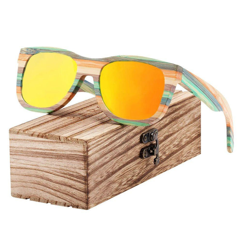 Bamboo Wood Frame Polarized Gradient Sunglasses for Men with UV400 Protection - Lucid Fantasy 