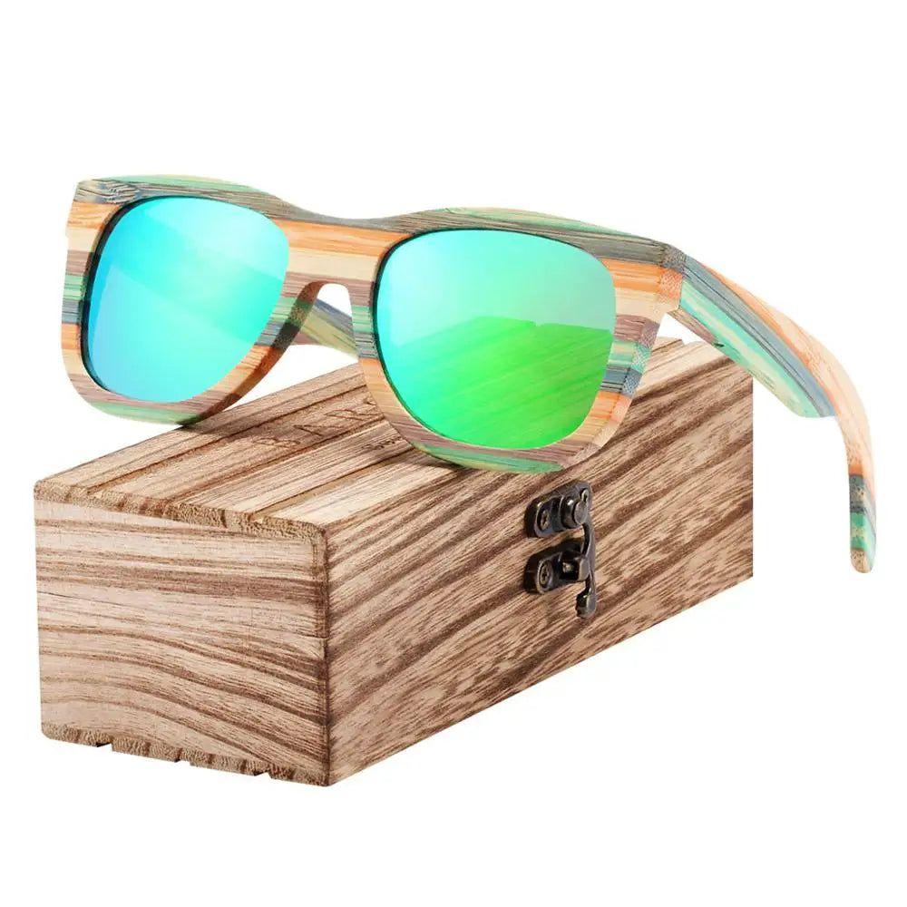 Bamboo Wood Frame Polarized Gradient Sunglasses for Men with UV400 Protection - Lucid Fantasy 