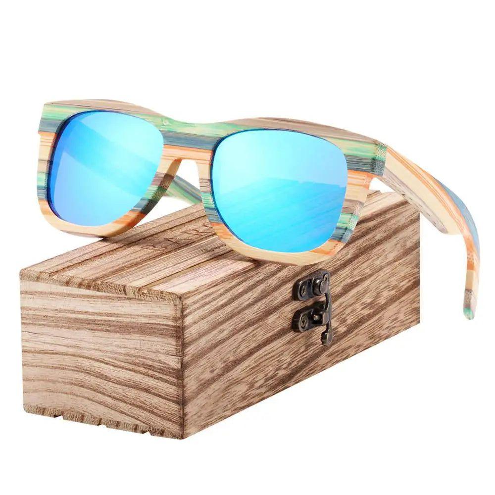 Bamboo Wood Frame Polarized Gradient Sunglasses for Men with UV400 Protection - Lucid Fantasy 