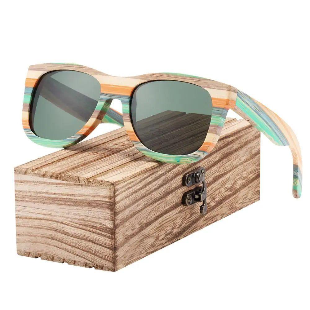 Bamboo Wood Frame Polarized Gradient Sunglasses for Men with UV400 Protection - Lucid Fantasy 