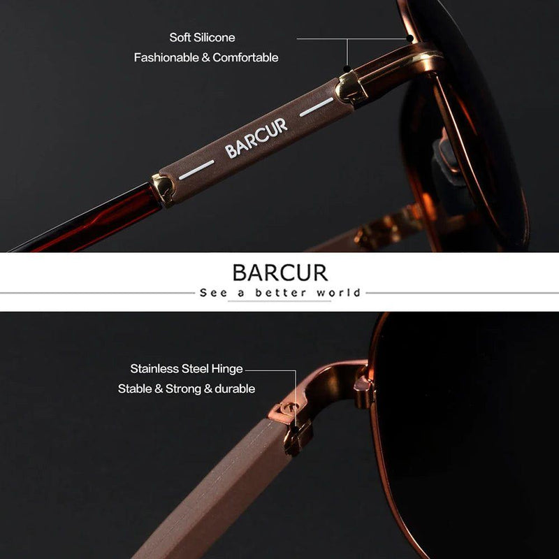 Barcur Aviator Polarized Sunglasses for Men - Stylish UV Protection Shades - Lucid Fantasy 