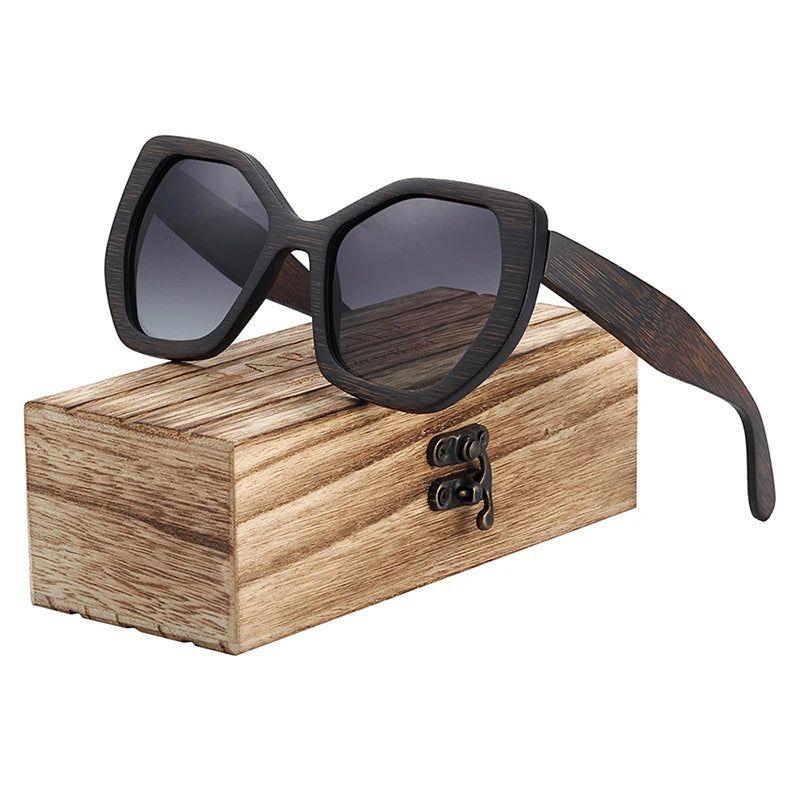 Barcur Eco-Friendly Women’s Retro Butterfly Polarized Sunglasses with Bamboo Frames - Lucid Fantasy 