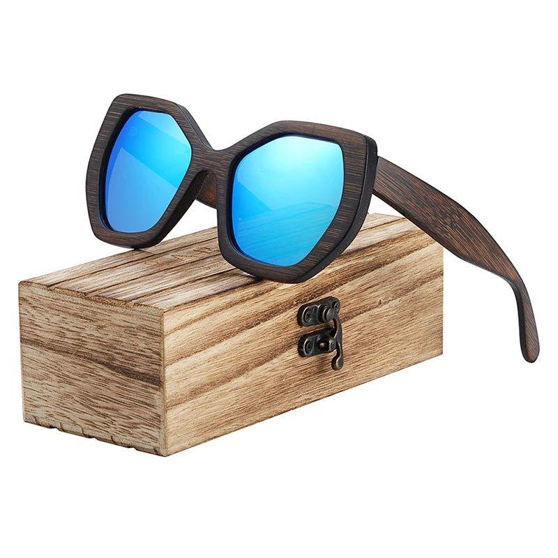 Barcur Eco-Friendly Women’s Retro Butterfly Polarized Sunglasses with Bamboo Frames - Lucid Fantasy 