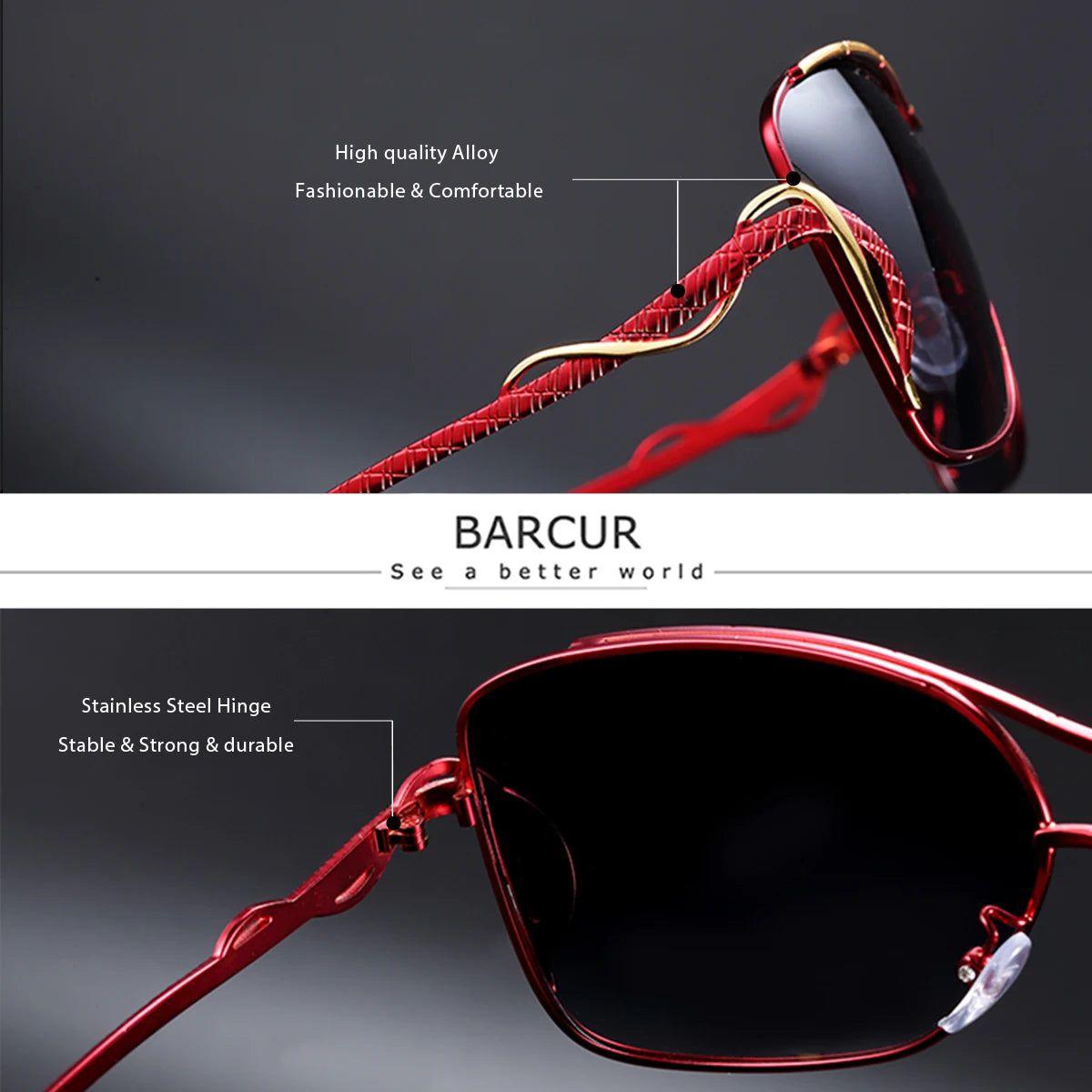 Barcur Luxury Women's Oversized Square Polarized Sunglasses with Gradient Lenses - Lucid Fantasy 