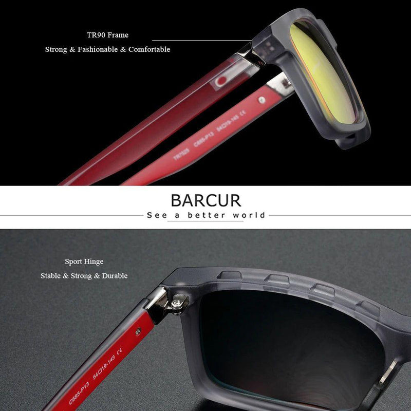 Barcur Men's Fashion TR90 Polarized Sunglasses with UV Protection - Lucid Fantasy 