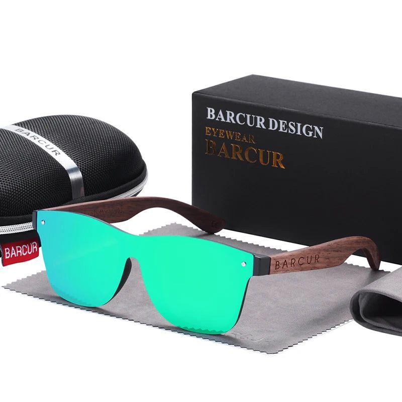 Barcur Men's Fashionable Walnut Polarized Sunglasses with UV400 Protection - Lucid Fantasy 