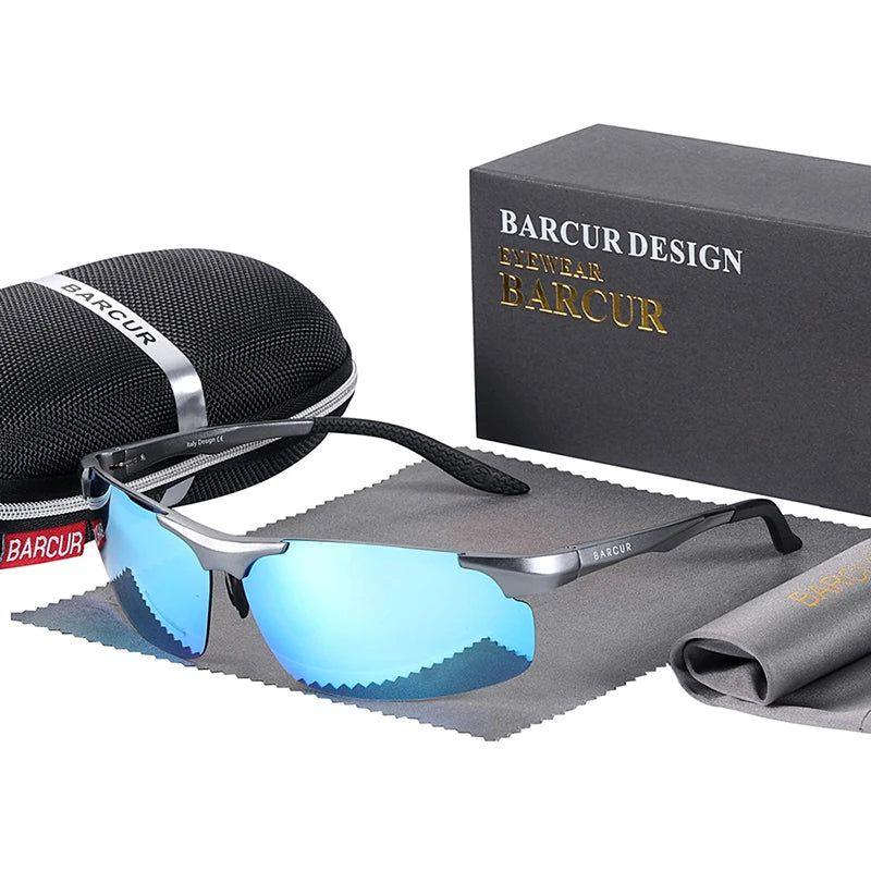 Barcur Men's Lightweight Photochromic Sports Sunglasses with Durable Aluminum Magnesium Frame and Rectangle Lenses - Lucid Fantasy 