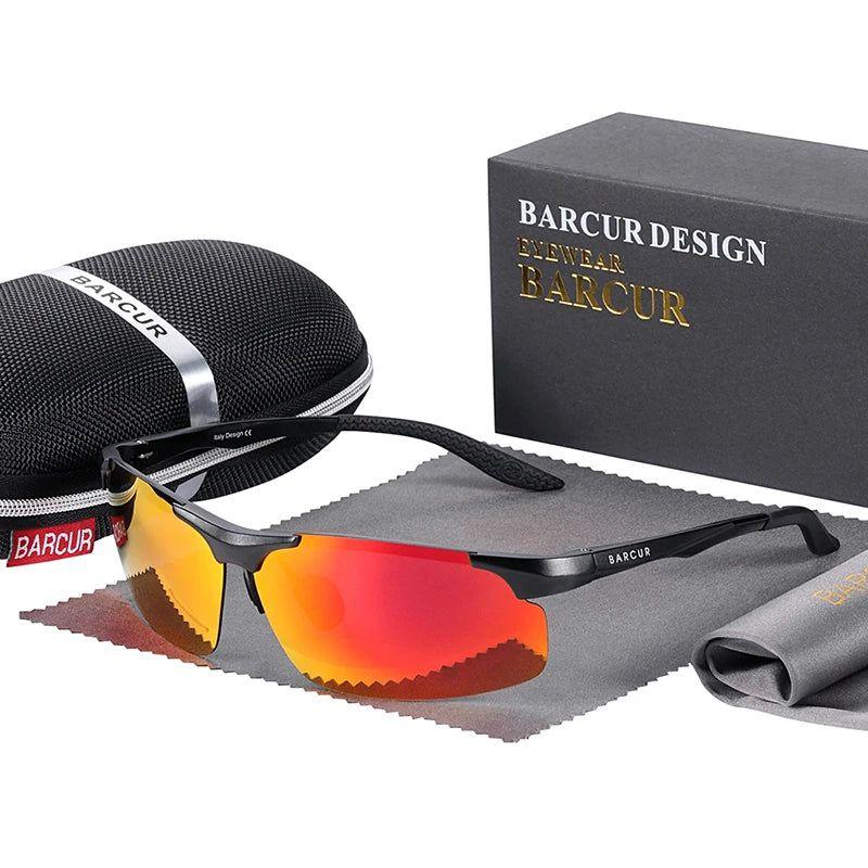 Barcur Men's Lightweight Photochromic Sports Sunglasses with Durable Aluminum Magnesium Frame and Rectangle Lenses - Lucid Fantasy 