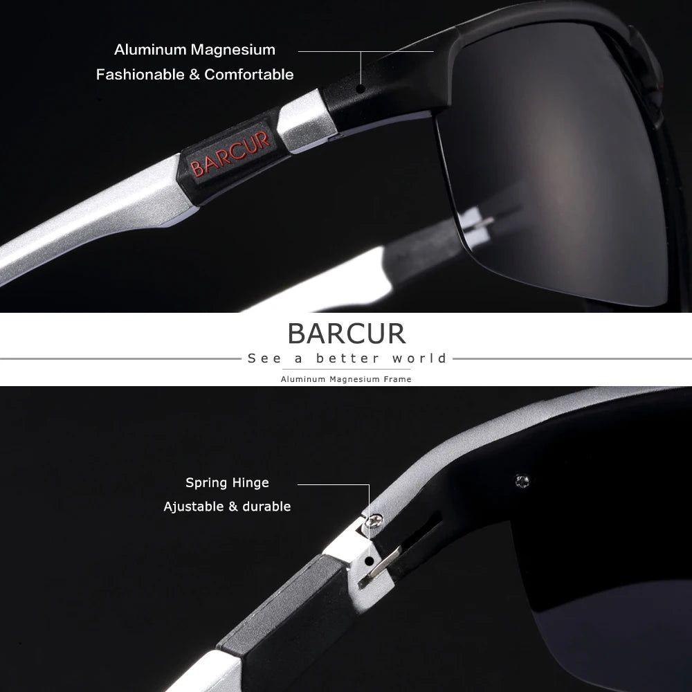 Barcur Men's Lightweight Polarized Sport Sunglasses with Aluminum Magnesium Frame - Lucid Fantasy 