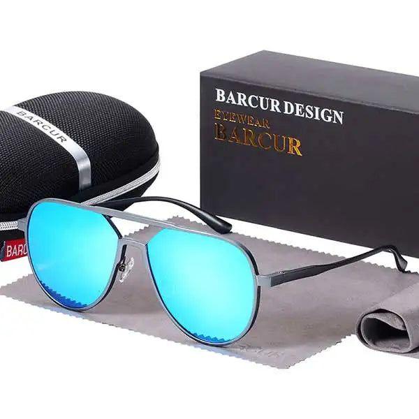 Barcur Men's Oversized Polarized Aluminum Sunglasses with UV400 Protection and Anti-Reflective Lenses - Lucid Fantasy 