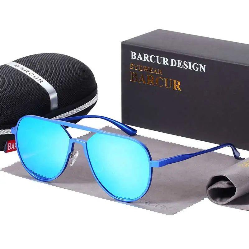 Barcur Men's Oversized Polarized Aluminum Sunglasses with UV400 Protection and Anti-Reflective Lenses - Lucid Fantasy 