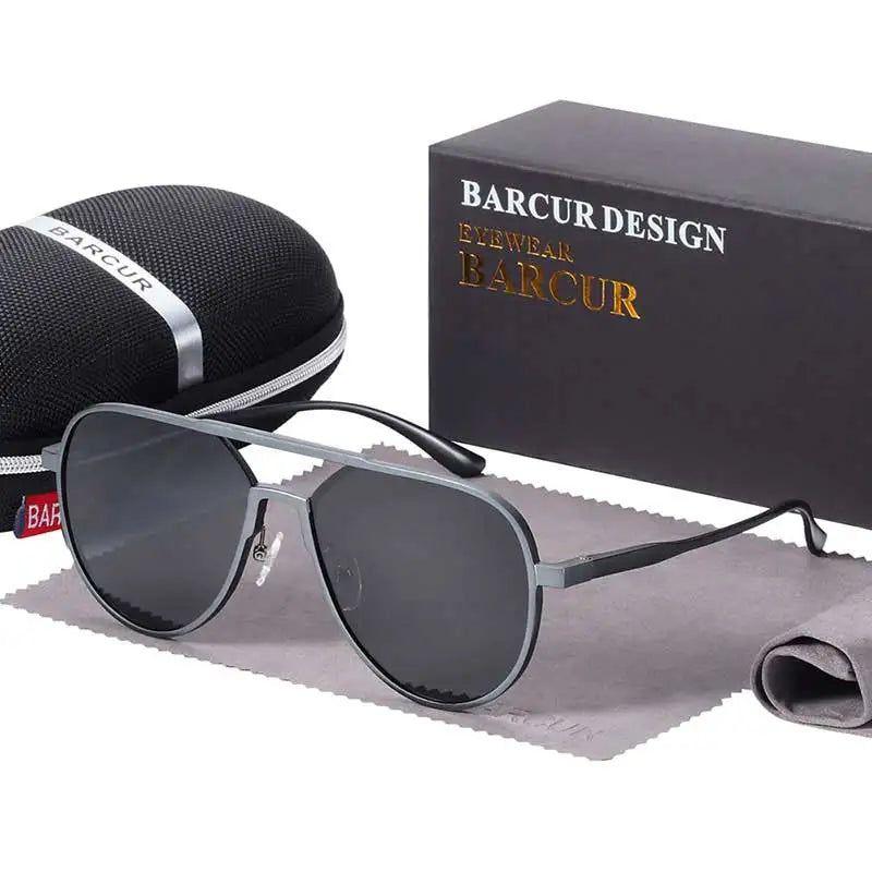 Barcur Men's Oversized Polarized Aluminum Sunglasses with UV400 Protection and Anti-Reflective Lenses - Lucid Fantasy 