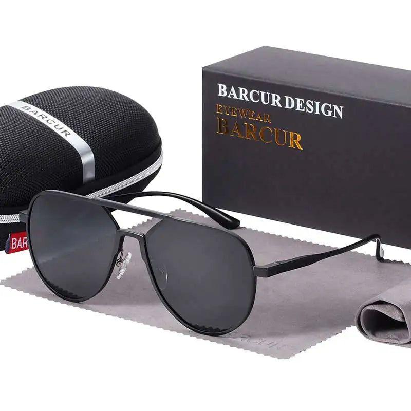 Barcur Men's Oversized Polarized Aluminum Sunglasses with UV400 Protection and Anti-Reflective Lenses - Lucid Fantasy 