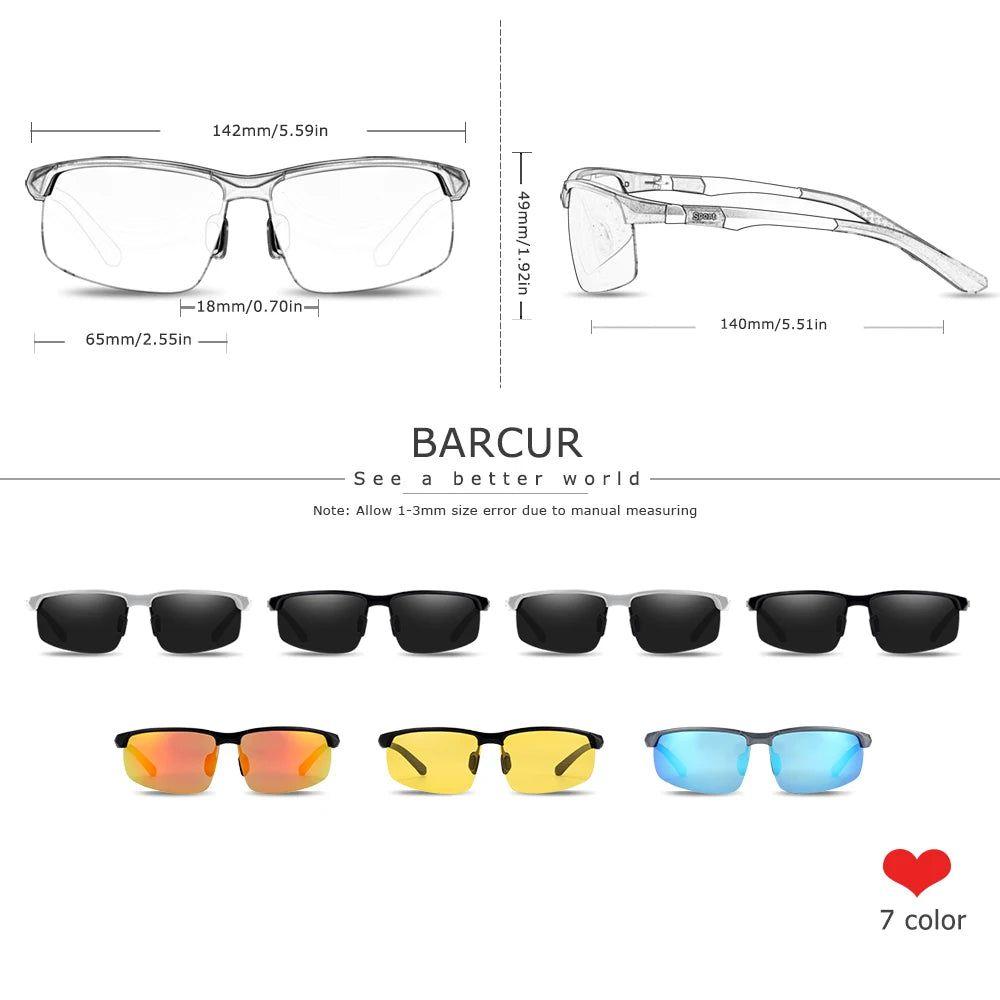 Barcur Men's Polarized Aluminum Sport Sunglasses - Premium Eyewear for Athletes - Lucid Fantasy 