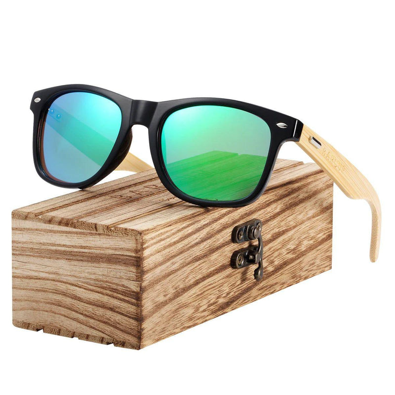 Barcur Men's Polarized Bamboo Style Sunglasses - Fashionable Pink Mirror Eyewear - Lucid Fantasy 