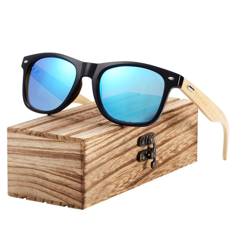 Barcur Men's Polarized Bamboo Style Sunglasses - Fashionable Pink Mirror Eyewear - Lucid Fantasy 