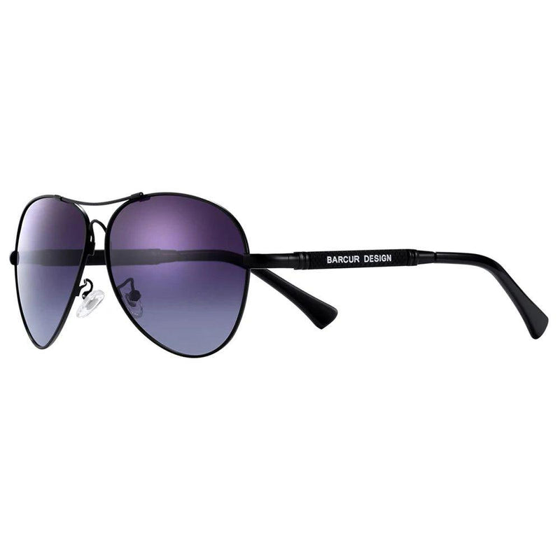 Barcur Men's Polarized Memory Aviator Sunglasses with UV400 Protection and Mirror Finish - Lucid Fantasy 