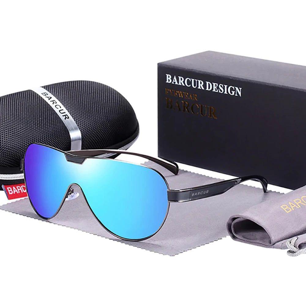 Barcur Men's Polarized One-Piece Shield Sunglasses - Stylish Sports Eyewear for Ultimate UV Protection - Lucid Fantasy 