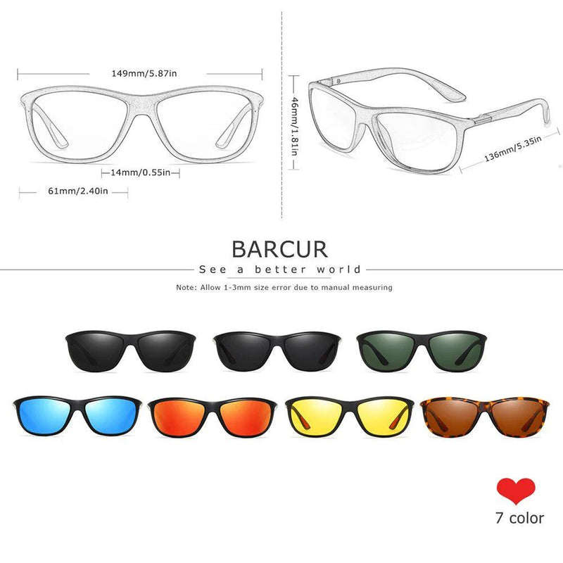 Barcur Men's Polarized Sports Sunglasses with Night Vision and UV Protection - Lucid Fantasy 